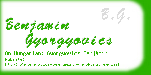 benjamin gyorgyovics business card